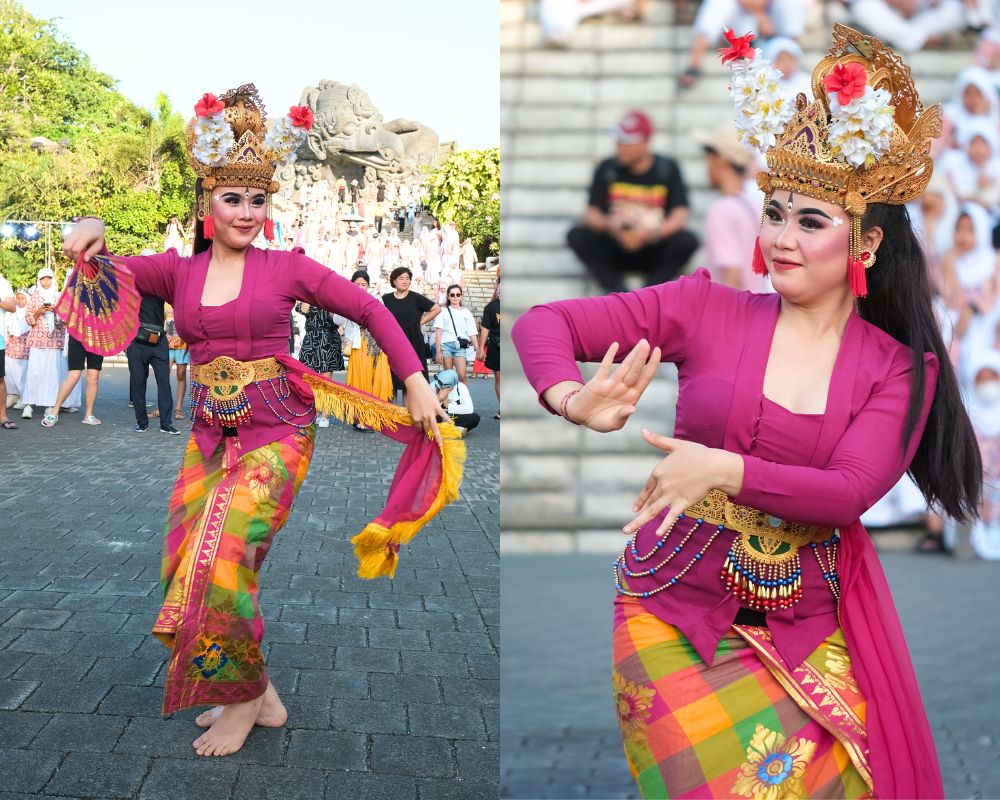 Pertunjukan Joged Bumbung di Lotus Pond GWK Bali