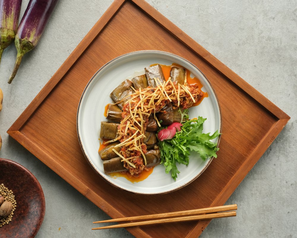 Eggplant Szechuan di restoran Bali terbaik Jendela Bali Restaurant